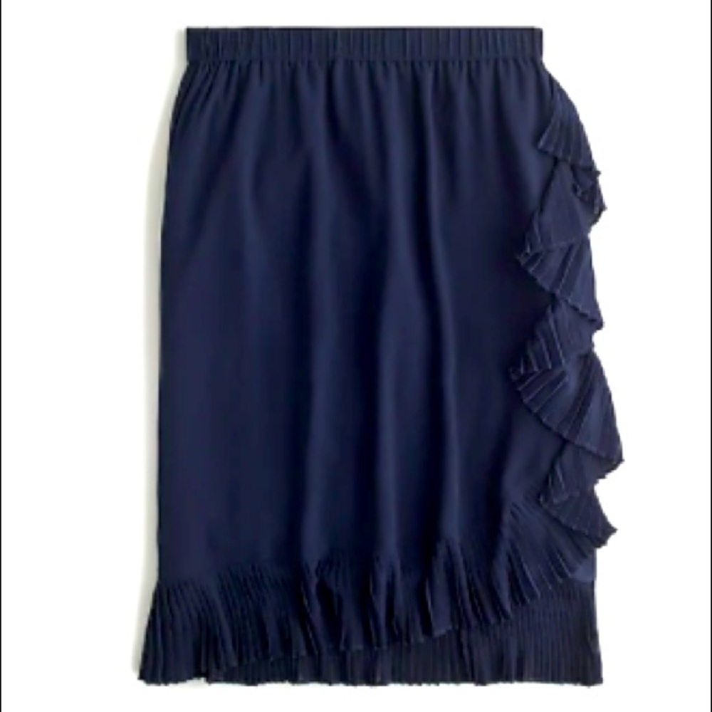 J Crew tulip-hem skirt with pleated ruffle